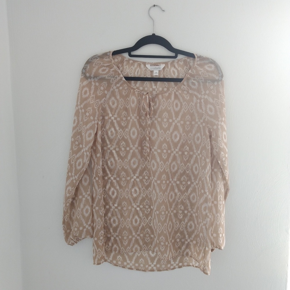 🌟 Charming Charlie Sheer Shirt Tribal Boho